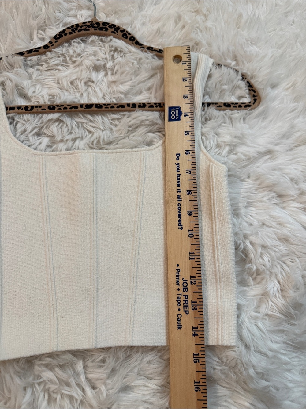 All:Row Rach Top Cream Ribbed Square-Neck Crop Tank - Picture 3 of 7